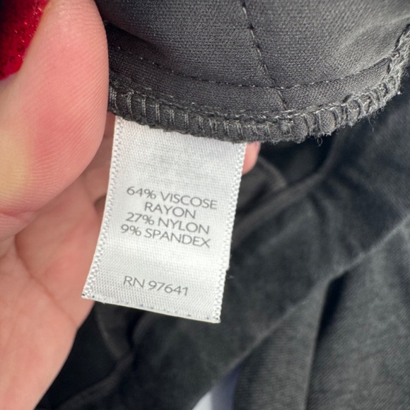 J Jill Pants Women Petite Medium Gray Ponte Slim Leg Stretch Knit Pull On Pocket - Picture 7 of 12